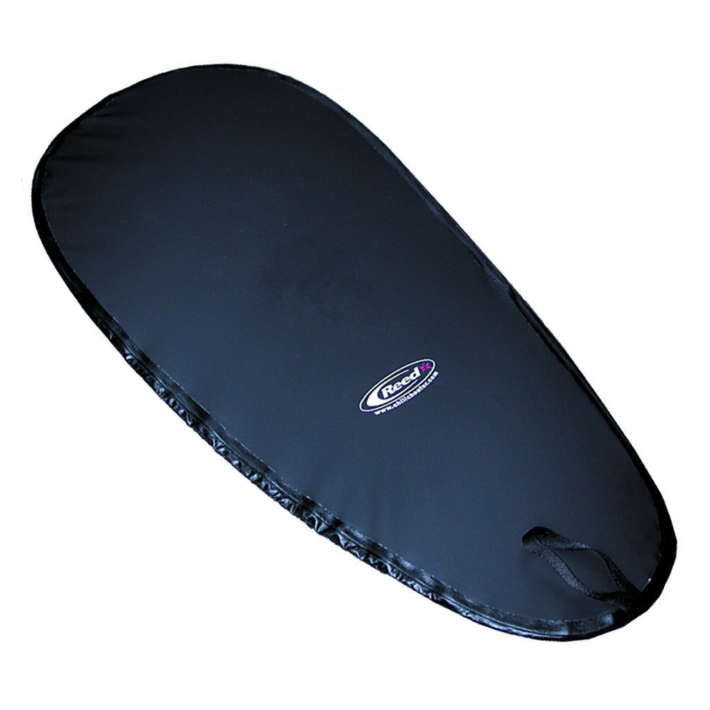 black aquatherm deck cover with reed logo in the centre